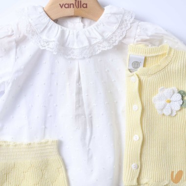 Completo in filo margherite Set Nascita e Uscita Clinica