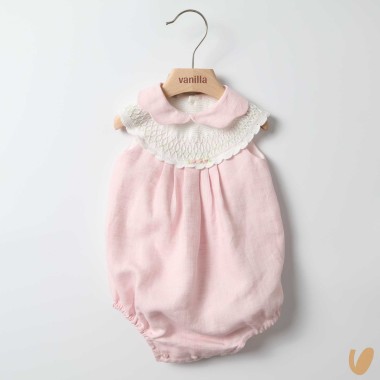 Pagliaccetto in lino ricamato Completo e Pagliaccetto