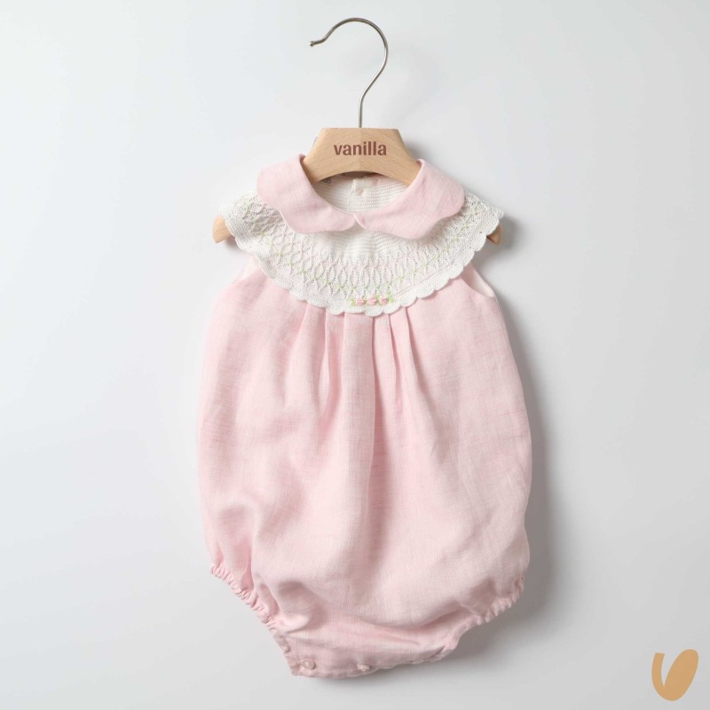 Pagliaccetto in lino ricamato Completo e Pagliaccetto