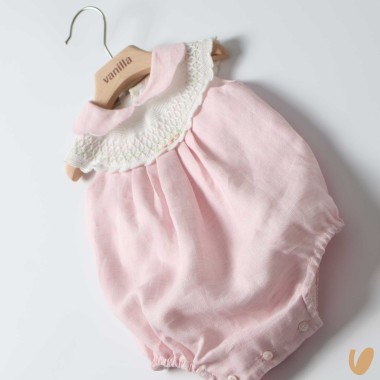 Pagliaccetto in lino ricamato Completo e Pagliaccetto