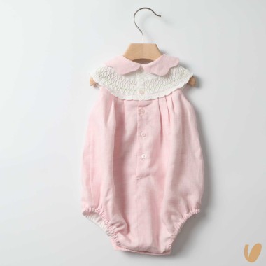 Pagliaccetto in lino ricamato Completo e Pagliaccetto