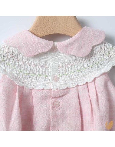 Embroidered linen romper