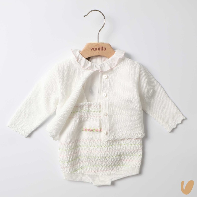 Completo in filo roselline Completo e Pagliaccetto