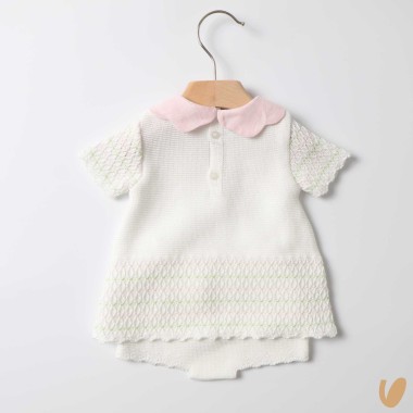 Completo in filo ricamo roselline Completo e Pagliaccetto