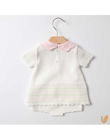 Completo in filo ricamo roselline Completo e Pagliaccetto