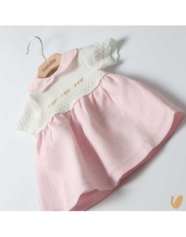 ROSELLINE embroidered linen dress