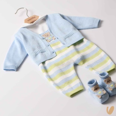 Completo nascita in filo di cotone Completo e Pagliaccetto