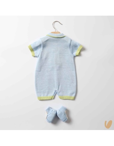 Romper and shoes Birth in cotton thread