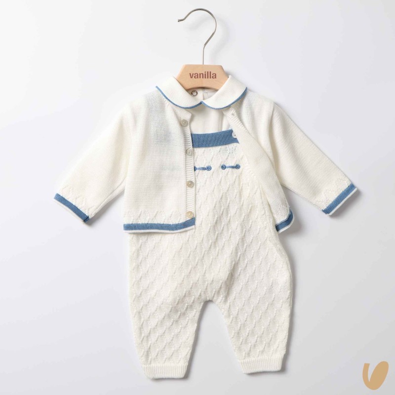 Completo nascita in filo di cotone Completo e Pagliaccetto