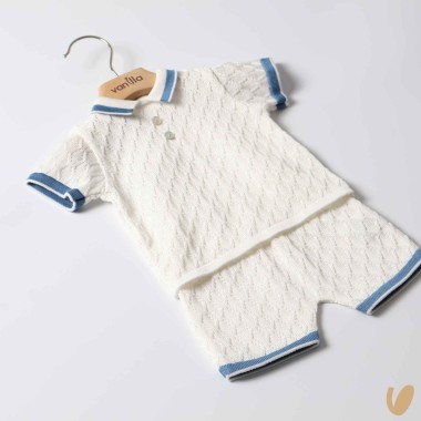 Completo nascita in filo di cotone Completo e Pagliaccetto