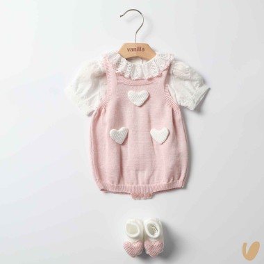Completo in filo cuori Completo e Pagliaccetto