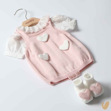 Completo in filo cuori Completo e Pagliaccetto