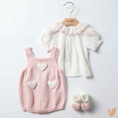 Completo in filo cuori Completo e Pagliaccetto