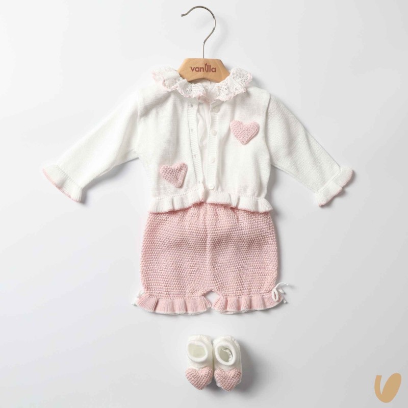 Completo in filo cuori Completo e Pagliaccetto