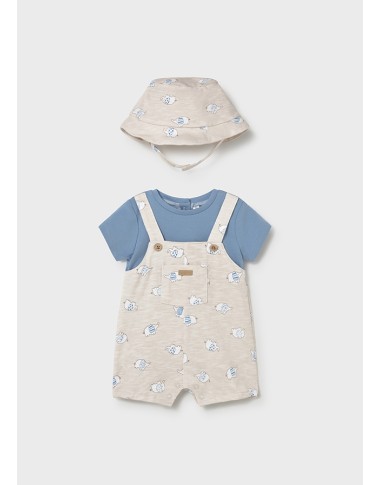 Salopette and hat romper