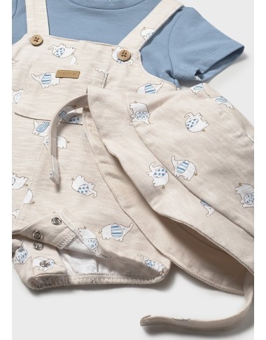 Salopette and hat romper