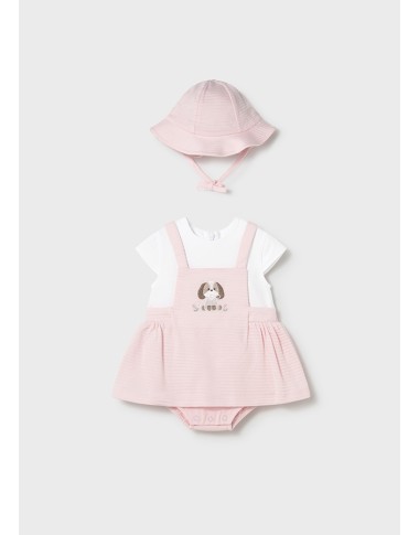 Salopette and hat romper