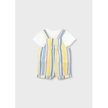Completo maglia e salopette righe Completo e Pagliaccetto
