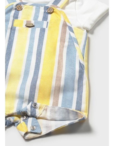 Completo maglia e salopette righe Completo e Pagliaccetto
