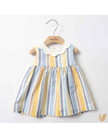 Linen mixed lines dress