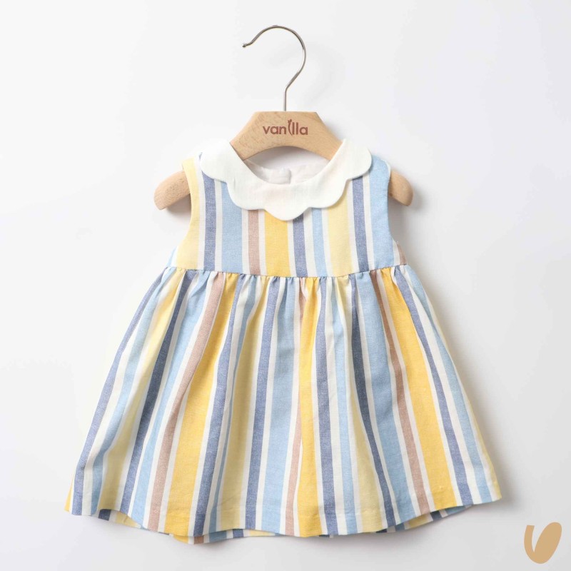 Abito righe misto lino            Abito e Tute