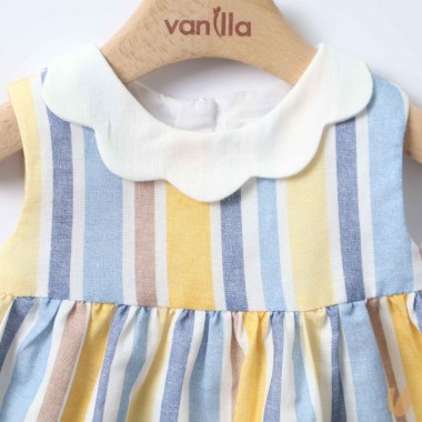 Abito righe misto lino            Abito e Tute