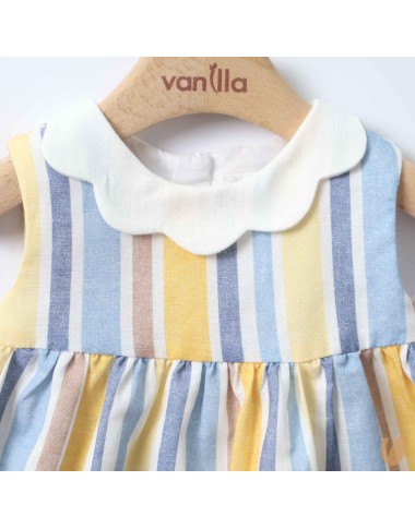 Linen mixed lines dress