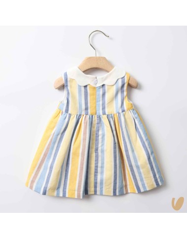 Linen mixed lines dress