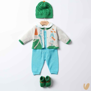 Completo nascita filo di cotone Set Nascita e Uscita Clinica