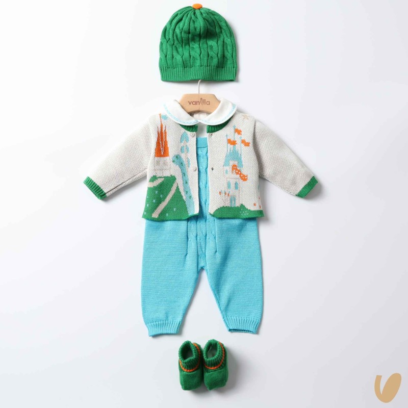 Completo nascita filo di cotone Set Nascita e Uscita Clinica