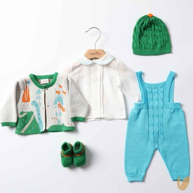 Completo nascita filo di cotone Set Nascita e Uscita Clinica