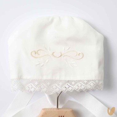 Pagliaccetto e cuffia elegante Battesimo