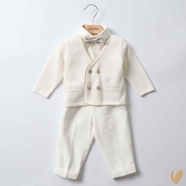 Completo battesimo cotone Completo e Pagliaccetto