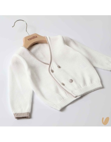 Double-breasted cotton wire cardigan