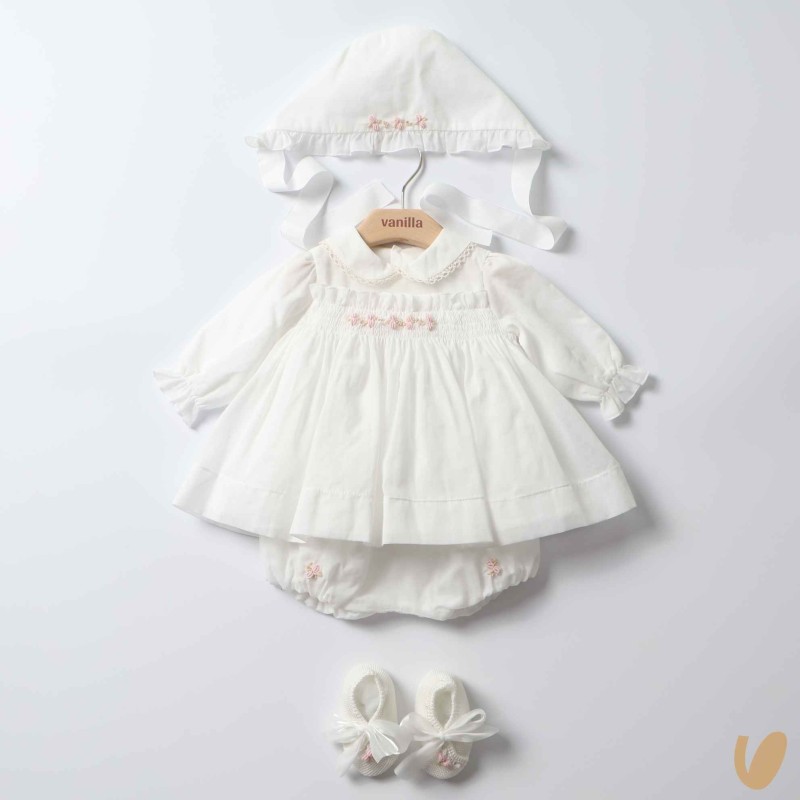 Completo ricamato a mano Set Nascita e Uscita Clinica