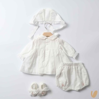 Completo ricamato a mano Set Nascita e Uscita Clinica