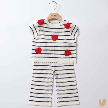 Completo maglia e pantaloni cuori Completo e Pagliaccetto
