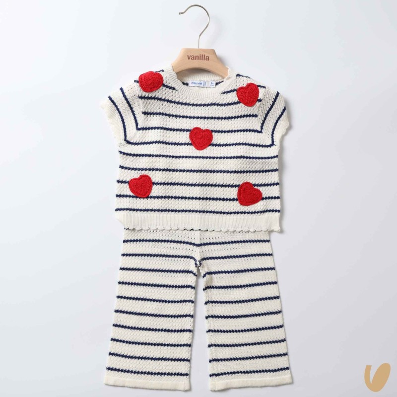 Completo maglia e pantaloni cuori Completo e Pagliaccetto