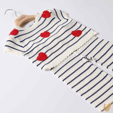 Completo maglia e pantaloni cuori Completo e Pagliaccetto