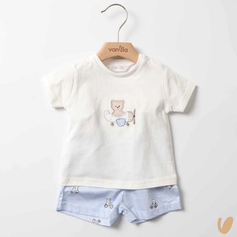 Completo Shirt ricamata e bermuda Completo e Pagliaccetto