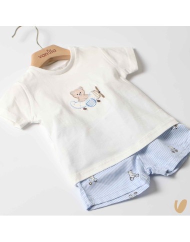 Completo Shirt ricamata e bermuda Completo e Pagliaccetto