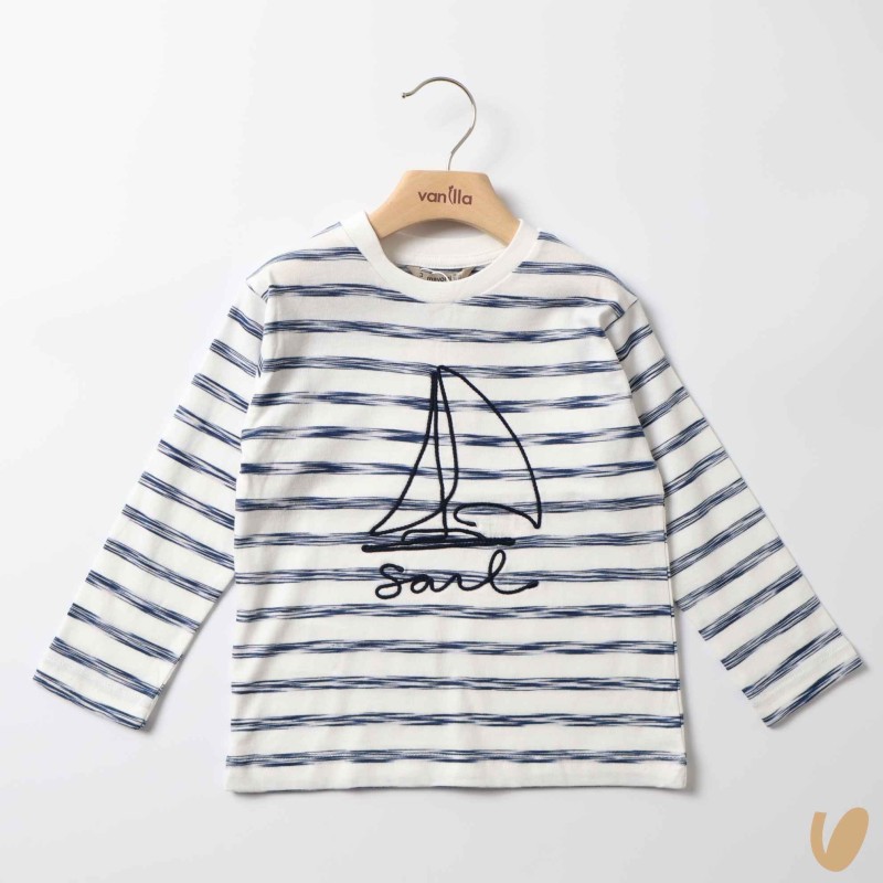 Shirt righe barca manica lunga T-Shirt e Polo