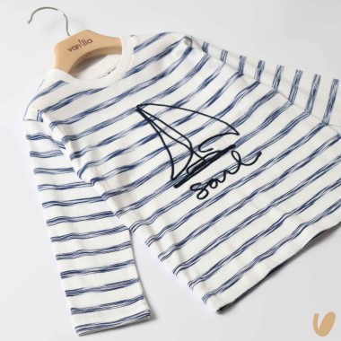 Shirt righe barca manica lunga T-Shirt e Polo