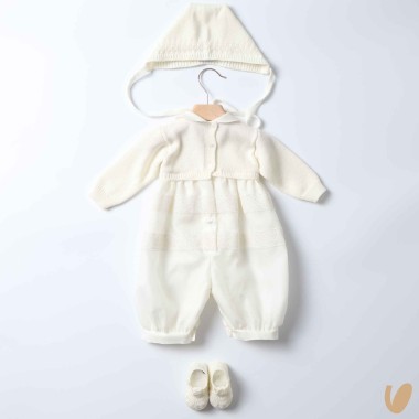 Completo in seta e lana Battesimo