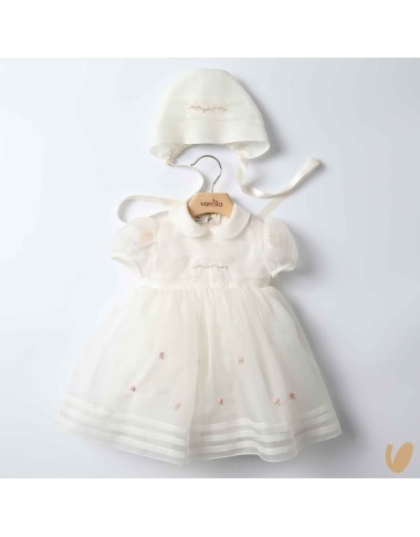 Dress and headphone in silk and roses