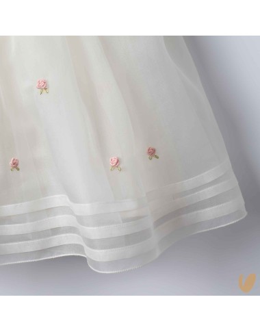 Dress and headphone in silk and roses