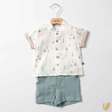 camicia barche e short Completo e Pagliaccetto