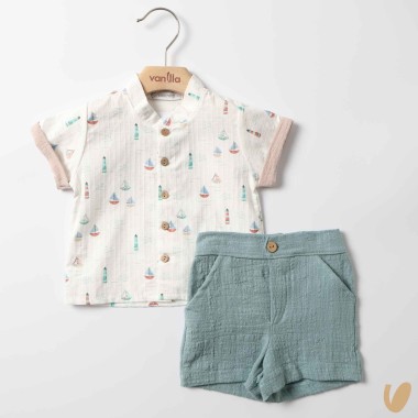 camicia barche e short Completo e Pagliaccetto