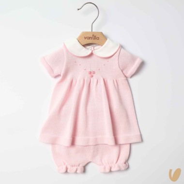 Completo nascita in filo roselline Set Nascita e Uscita Clinica