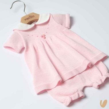 Completo nascita in filo roselline Set Nascita e Uscita Clinica